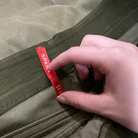 SPANX Olive Green High-Rise Wide Leg Pants - Picture 9 of 12